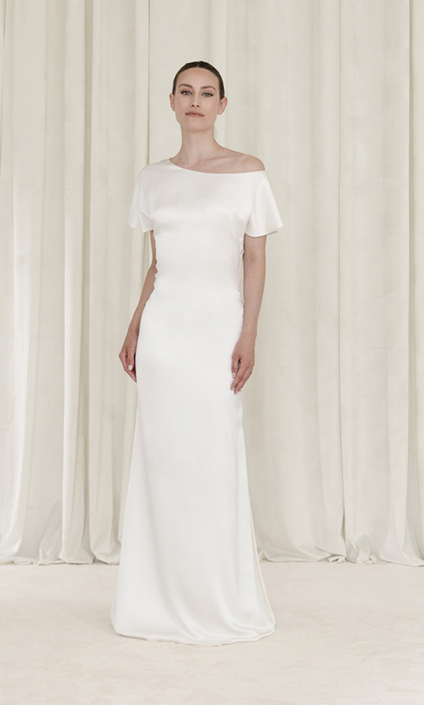 Créatrice de robe de mariée sur-mesure à Paris Lilar - Boutique robes de mariage - Robe de mariée épurée - MERCEDES -P