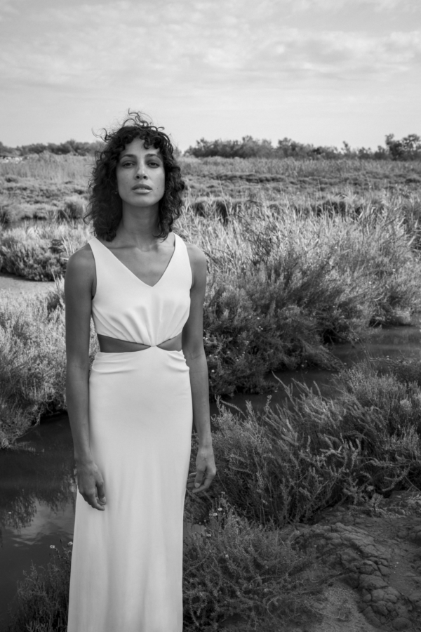Boutique robes de mariée à Paris LILAR Paris - Robe de mariage fourreau LA NAISSANCE DE VENUS