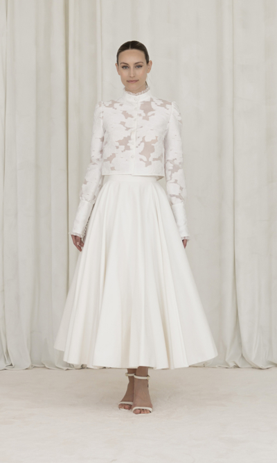 Designer of custom wedding dresses in Paris Lilar - Wedding dresses boutique - Bridal skirt voluminous skirt - BETTY skirt, ELISE blouse -P