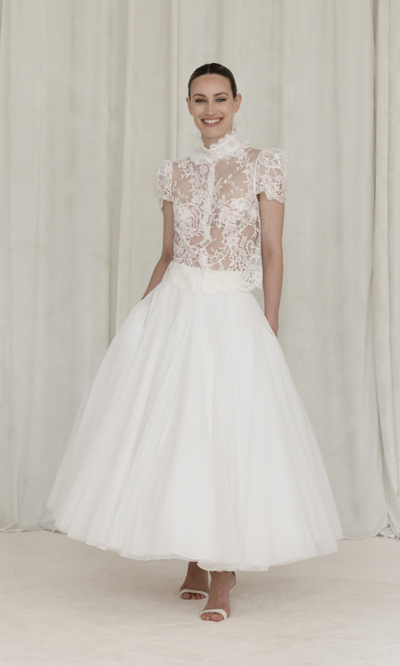 Designer of custom wedding dresses in Paris Lilar - Wedding dress boutique - Lace top - LA MARQUISE, LA FRIPONNE skirt -3