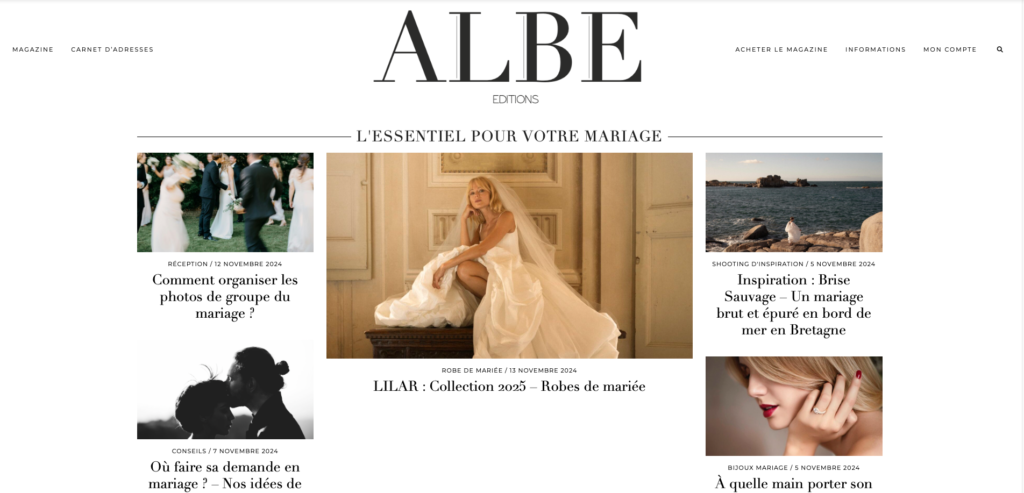 Magazine ALBE - Meilleure Boutique de robes de mariée sur-mesure à Paris - Créateur de robes de mariage à Paris - LILAR